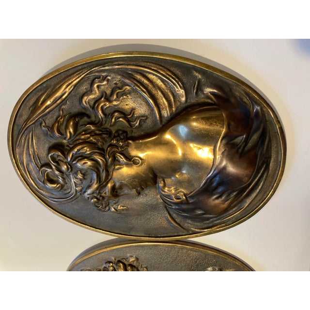 Art Nouveau Augustus St. Gaudens Solid Brass Plaques Pair For Sale In New York - Image 6 of 9