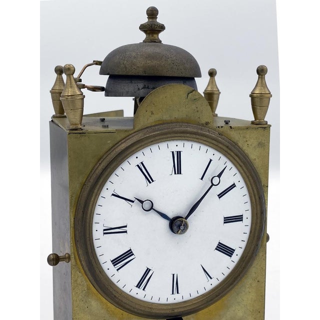 Metal Swiss Officer's Pendule Capuchin Clock with Chevalier de Béthune Escapement, Early 19th Century For Sale - Image 7 of 9