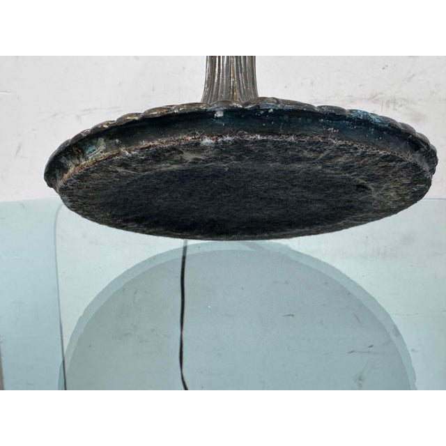 Tiffany Style Stained Glass + Iridescent Table Lamp For Sale - Image 12 of 12