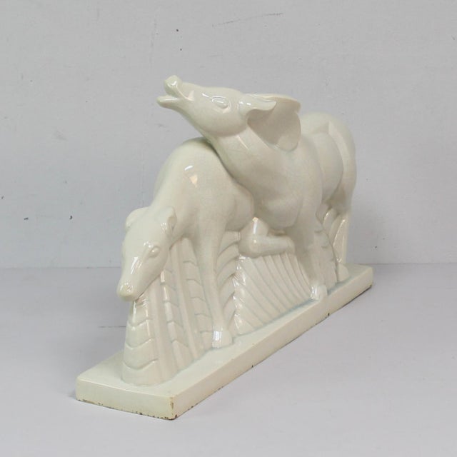 Art Deco Deer Figurine by Lemanceau for Saint Clement, 1920s-1940s For Sale - Image 3 of 7