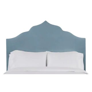 Clementine King Headboard, Blue Velvet For Sale