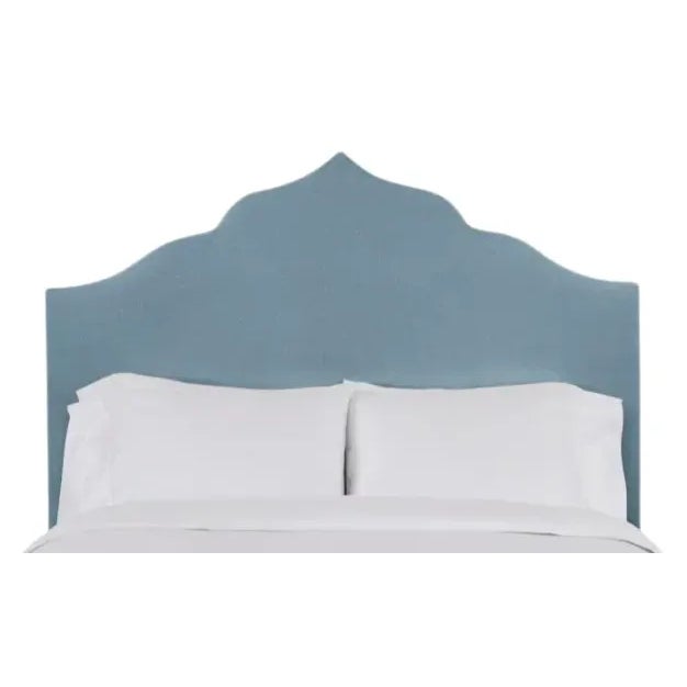 Clementine King Headboard, Blue Velvet For Sale