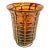 1970s Vintage Boho Chic Italian Style Blown Glass Vase With Opaque Grid Design Encased For Sale
