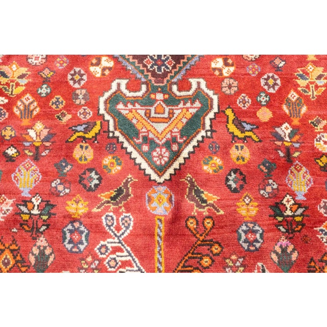 Vintage Hand-Knotted Persian Qashqai Rug 5'9" X 8'6" For Sale - Image 16 of 18
