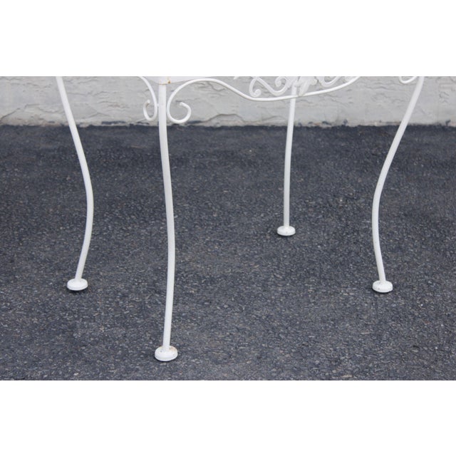Late 20th Century Vintage Wrought Iron And Glass Patio Side Table For Sale - Image 5 of 15