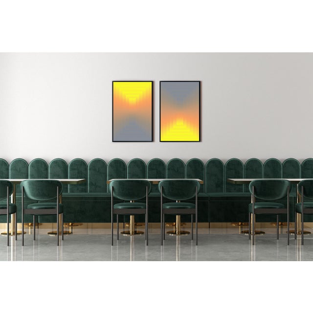 2026, Solar Lens, Space Age Style Diptych, Limited Edition Giclée, Yellow to Gray Transitions For Sale In Miami - Image 6 of 8