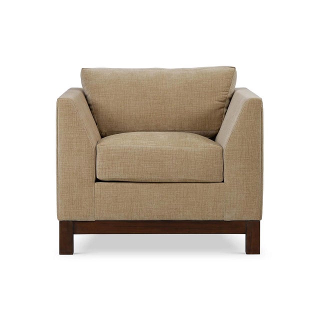 Mid-Century Modern Mid-Century Modern Armchair – French Yellow Performance Fabric For Sale - Image 3 of 7