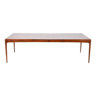 Paul McCobb Style Mid-Century Modern Walnut Extension Dining Table by Lane, Newly Refinished For Sale