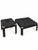 Metal Vintage Postmodern Black Marble-Look Coffee and Side Tables With Brass Accents — Set of 2 For Sale - Image 7 of 12