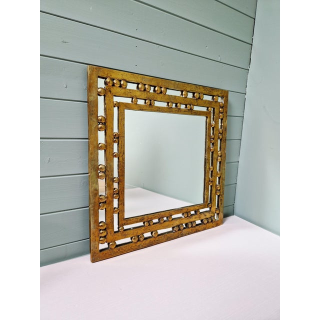 1970s Vintage Brutalist Mirror in Bronze, 1970s For Sale - Image 5 of 12