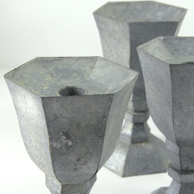 Decorative Metal Table Candlesticks, 1960s, Set of 8 For Sale - Image 4 of 15