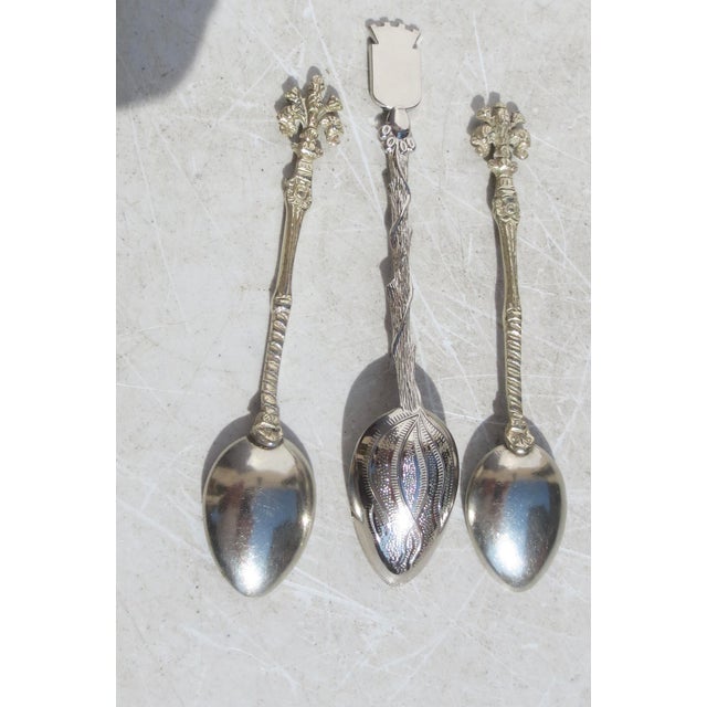 Demitasse spoons from Firenze and Paris. Enameled bowls and enameled handles. Circa 70s souvenirs from Europe. The...