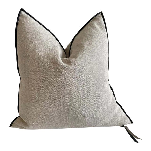 Natural French Linen Pillow For Sale