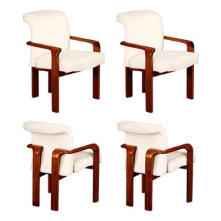 Set of Four Sculptural Armchairs in the Style of Afra & Tobia Scarpa, 1970s For Sale