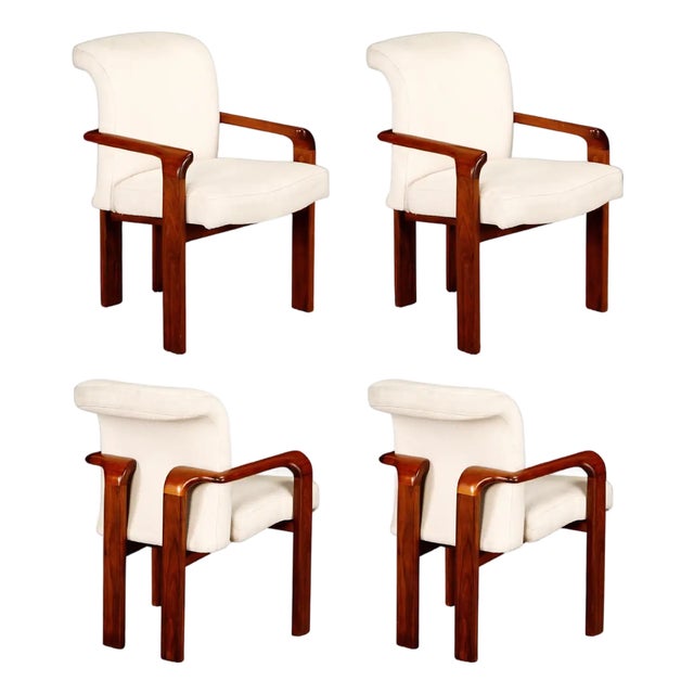 Set of Four Sculptural Armchairs in the Style of Afra & Tobia Scarpa, 1970s For Sale