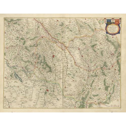 Antique Map of Reims and Rethel from Blaeu, France, 1642 For Sale - Image 3 of 11