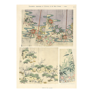 1920-Rare- Antique Japanese and Chinese Decorative Design Lithograph