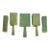 Art Deco Antique Shagreen Dresser Set 5-Piece Vanity Grooming Brush Set For Sale