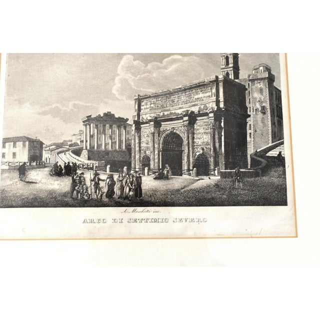 French Antique 19th-Century Italian Engraving of the Arch of Septimus Severus For Sale - Image 3 of 4