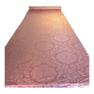 1990s 18 Yards of Salmon Damask Fabric. For Sale