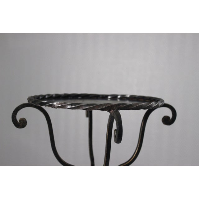 French Wrought Iron Gueridon Column Table by Gilbert Poillerat, 1930s For Sale - Image 7 of 17