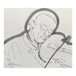 1960s Erika Romane Musicien and Violin Painting