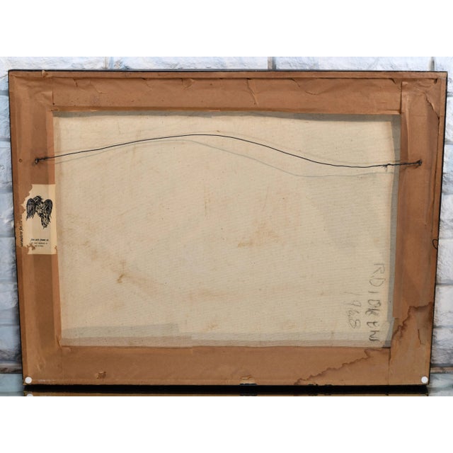 Mid Century Modernist Oil Painting Cocktail Tablescape Painting 1968 For Sale - Image 11 of 13