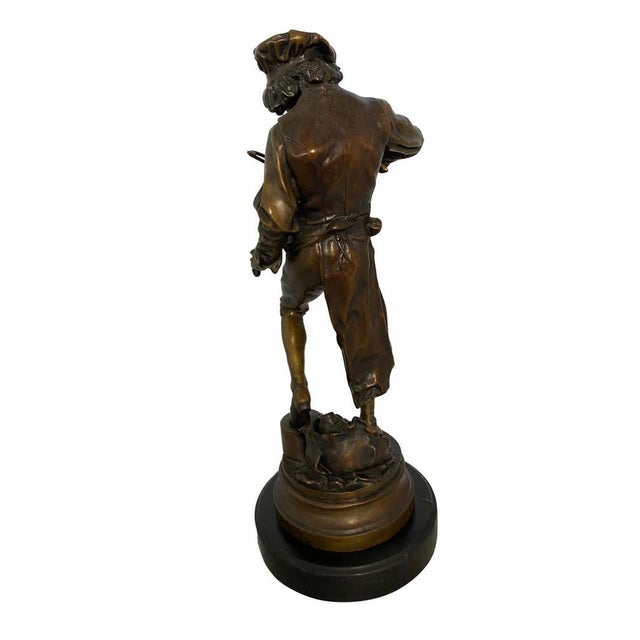 Black French Lulli Enfant Violin Player Sculpture, 20th-Century For Sale - Image 8 of 10