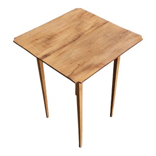 Antique Tiger Maple Federal Style Single Drawer Occasional Table Bench Made For Sale