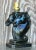 Mid 20th Century Vintage Blue Glazed Double Horse Head Lamp For Sale - Image 5 of 13