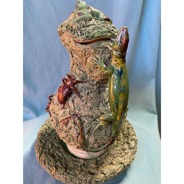This Palissy ewer is in excellent condition. Amazing craftsmanship went into the design and making of this piece. It's...