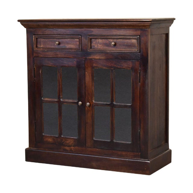 Traditional Solid Wood Storage With Brass Knobs For Sale - Image 3 of 8