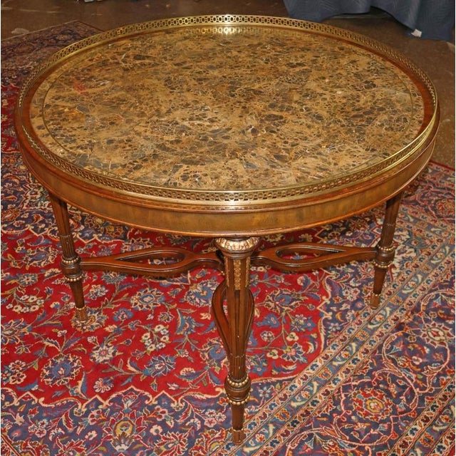2000 - 2009 Maitland Smith French Louis XV Style Tessellated Marble Center Table For Sale - Image 5 of 11
