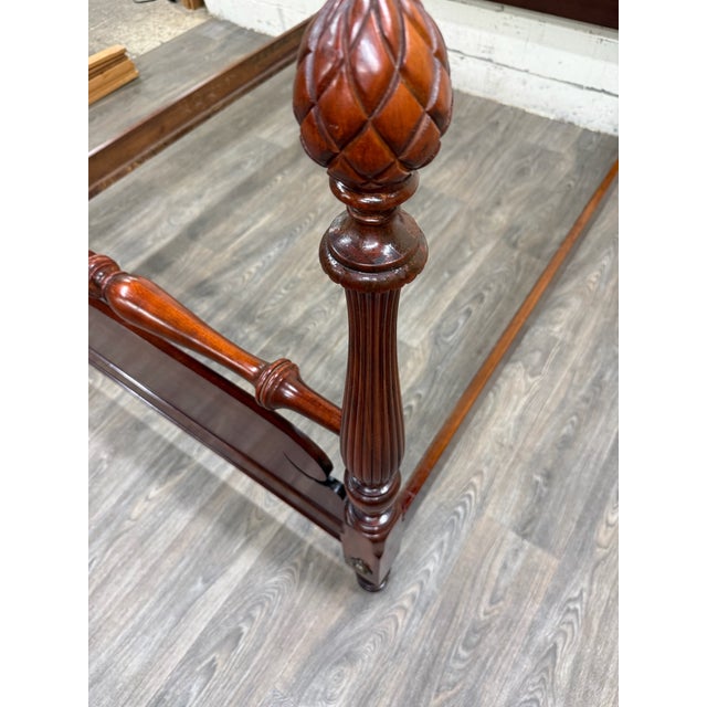 Vintage Full Size Duncan Phyfe Style Mahogany Bed For Sale - Image 14 of 16