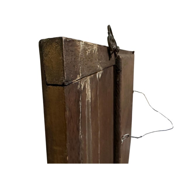 Antique Chinese Two-Panel Carved Wood and Polychromed Mirror, Circa 1900 For Sale - Image 10 of 12