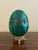 Large Solid Malachite Egg on Neoclassical Brass Stand With Paw Feet For Sale - Image 4 of 10