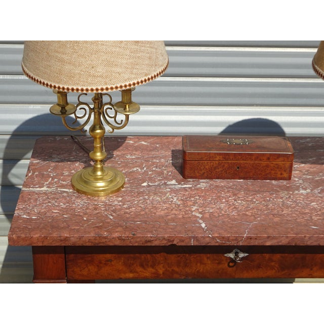 Charles X Restoration Console in Walnut and Marble, 1830 For Sale - Image 13 of 18