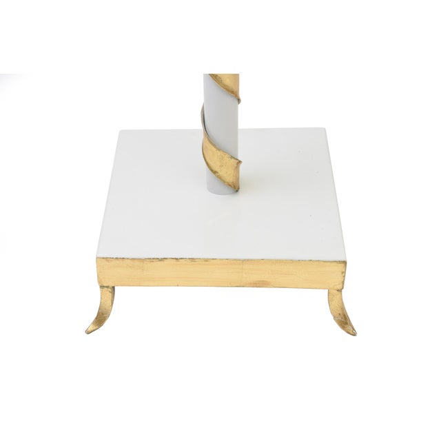 Mid Century Modern Italian Swivel MIrror Stand by Mingazzi, Gold Leaf, Brass and Lacquered Wood For Sale - Image 9 of 11
