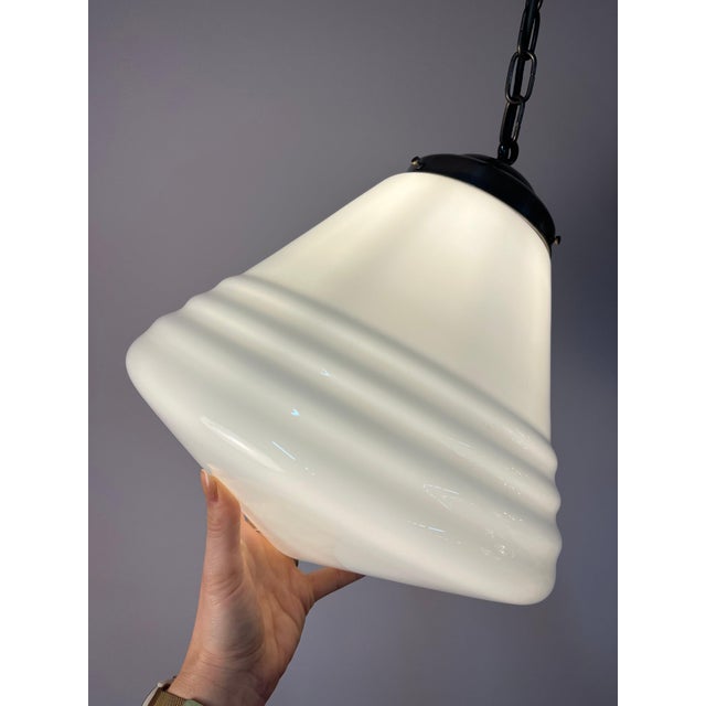 Phililite Opal Glass Hanging Lamp from Philips For Sale - Image 3 of 11