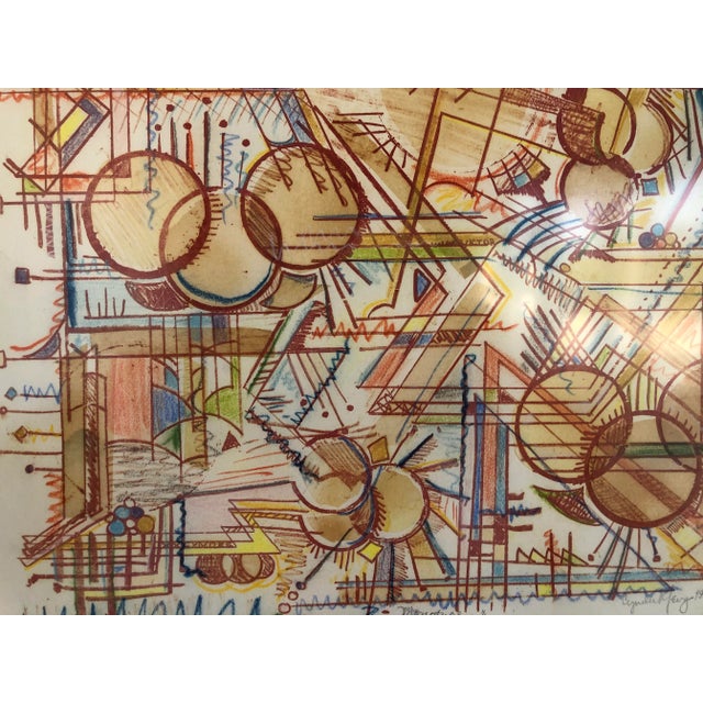 1982 Cyndee Levy-Angulo "Monotype" Mixed Media Work on Paper For Sale - Image 4 of 11