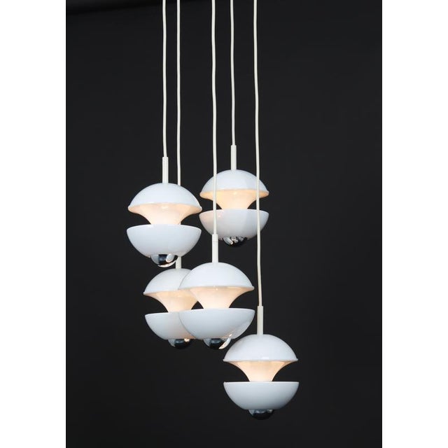 White Cascading Pendant from Kaiser Leuchten, 1970s For Sale - Image 11 of 13