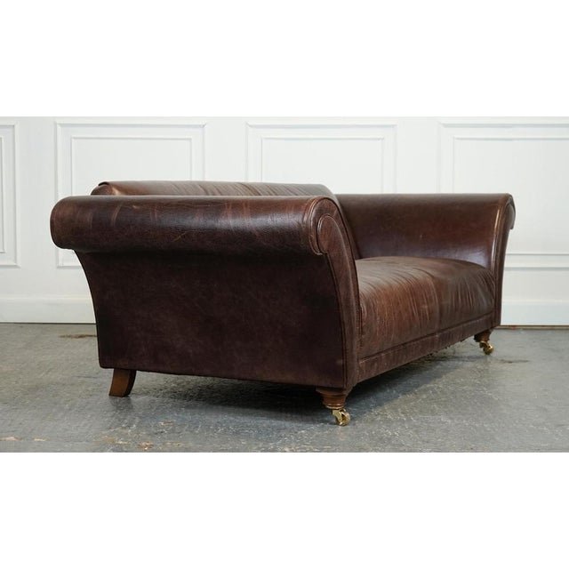 Fishpools Heritage Brown Leather Sofa For Sale - Image 14 of 18