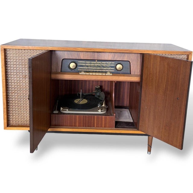 Mid-Century Teak Radiogram Cabinet with Turntable from Pye Stereo For Sale - Image 9 of 10