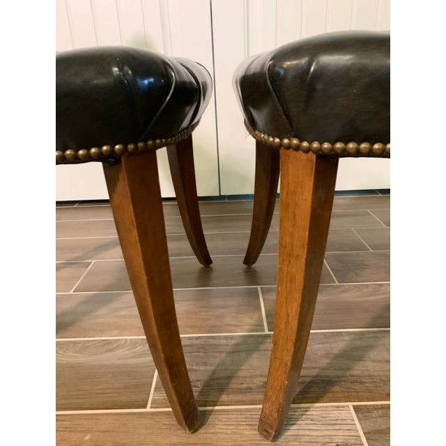 Mid-Century Modern Black Tufted Chairs - a Pair For Sale In Austin - Image 6 of 12