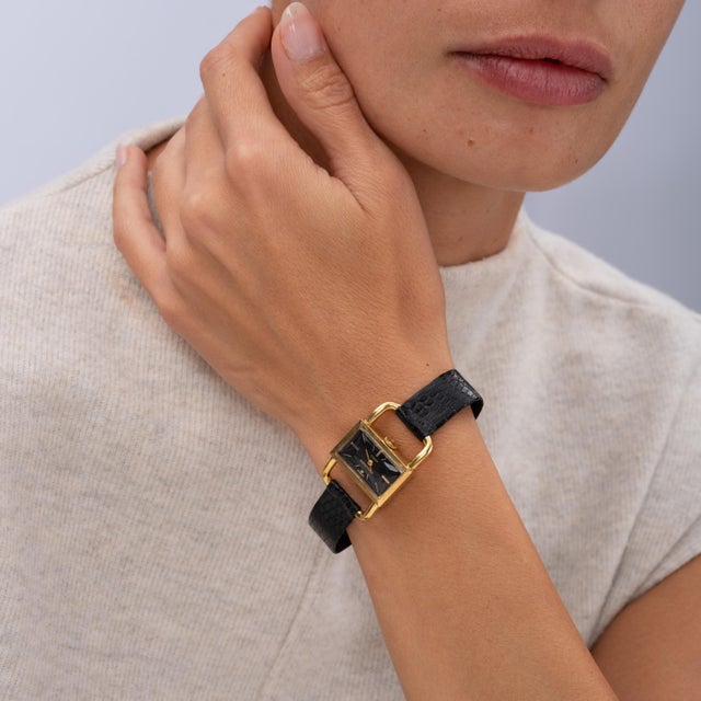 Vintage Jaeger-LeCoultre Etrier by Asprey 18k Watch, Circa 1950s–1960s For Sale In Los Angeles - Image 6 of 7