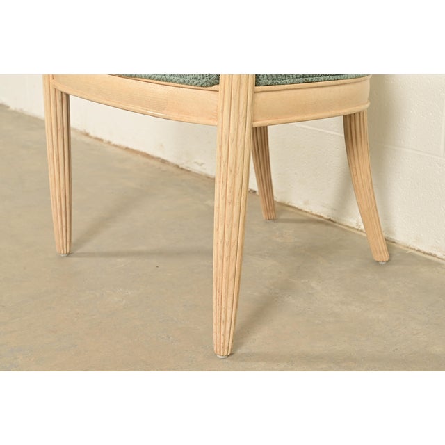 Henredon Modern Art Deco Carved Oak Armchairs, Pair For Sale - Image 10 of 16