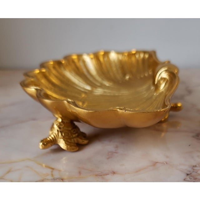 Sherle Wagner Shell W/ Turtle Feet Gilded Soap/Trinket Dish For Sale - Image 9 of 15