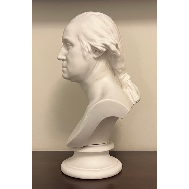 Antique 19th Century English Parian Porcelain Bust of President George Washington After Houdon For Sale - Image 12 of 16