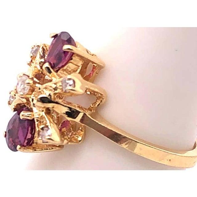 14 Karat Yellow Gold Freeform Ruby and Diamond Ring For Sale In New York - Image 6 of 6