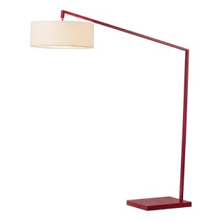 87-Inch Nova of California Mid Century Stretch Floor Lamp - Crimson Red Body, Dimmable, for Living Room or Bedroom For Sale